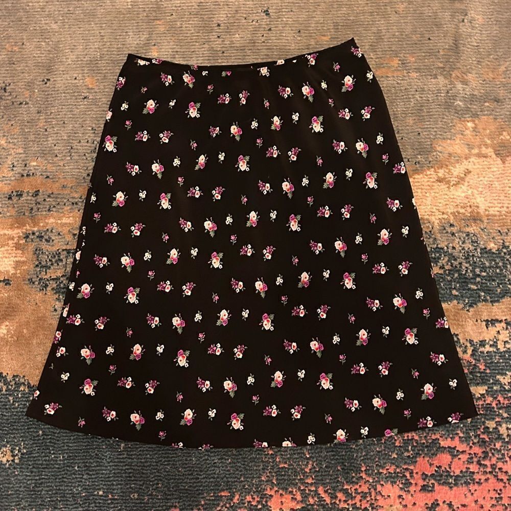 Y2K Vintage Black Floral Skirt
